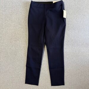 A New Day Slim Fit Trousers Career Size 4 Navy Blue NWT Side Zip Stretch